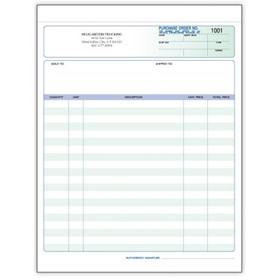 Ruled 2 Part Purchase Order Form - 8½"x 11"