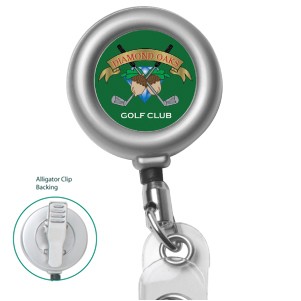 Matte Metal Badge Reel w/Alligator Clip