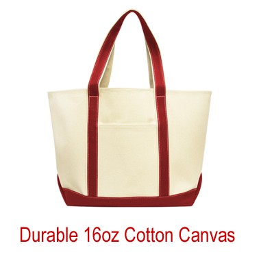 Heavy Duty XL 16 Oz. Cotton Canvas Boat Tote Bag