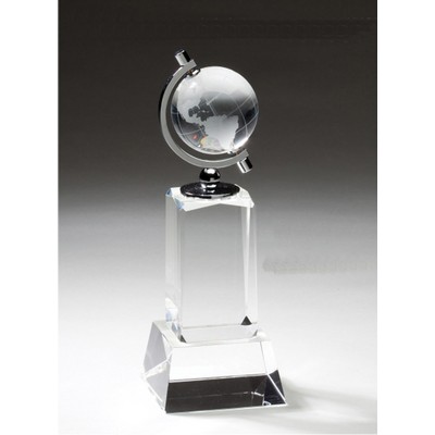 9" Revolving Crystal Globe Award