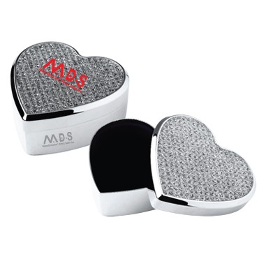 Glitter Stone Heart Shape Jewelry Box