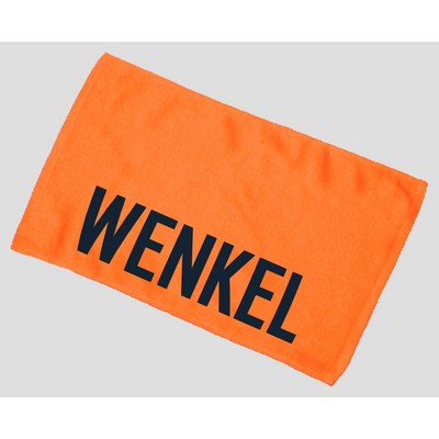 Budget Rally Terry Towel Hemmed 11x18 - Orange (Imprinted)