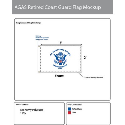 Coast Guard Retired Flags 2x3 foot