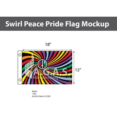 Swirl Peace Flag 12"X18"