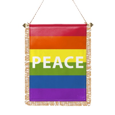 Rainbow Peace Mini-Banner 3.5"X4.5"