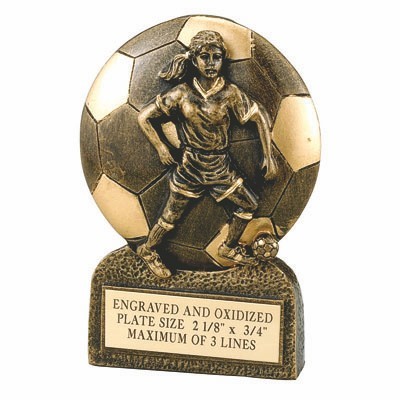 Resin Female Soccer Figure Trophy Award