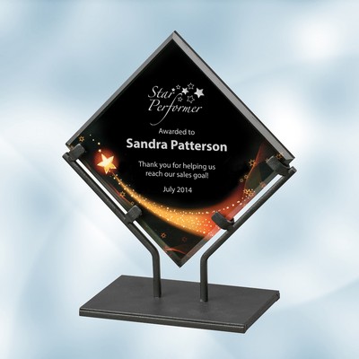 Star Galaxy Acrylic Plaque Award w/Iron Stand (Large)