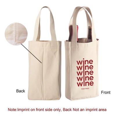 10 Oz. Cotton Canvas Wine Bottle Gift Tote Bag