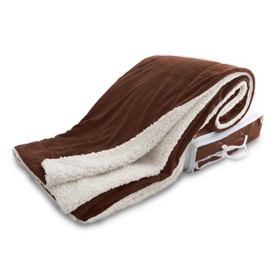 Micro Mink Sherpa Blanket - Cocoa Brown (50"x60")