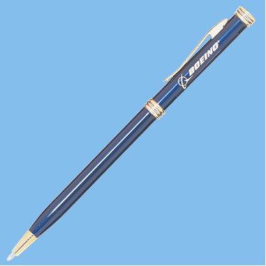 Slim Line Pen- Gold Accent-Blue