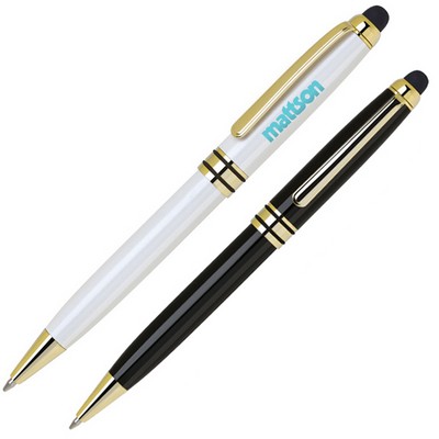 Heavy Brass Ballpoint Pen w/ Touch Screen Stylus