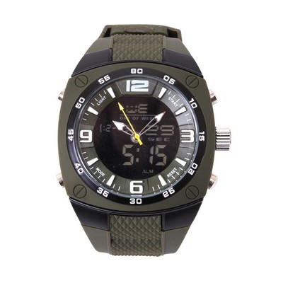 Olive Drab Military X-Large Digital/Analog Watch