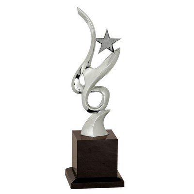 11 3/4" Silver Metal Art Crystal Award