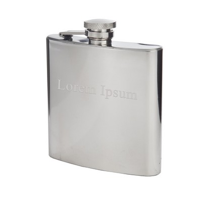 6 Oz. Captive-Top Pocket Flask Gift Set w/Funnel & Chain