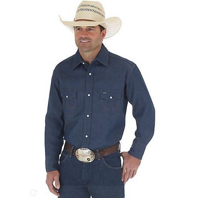 Wrangler® Men's Rigid Blue Authentic Cowboy Cut® Work Shirt