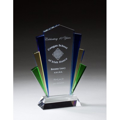 Biggest Fan Colorful Accents Glass Award - 7 1/4'' H