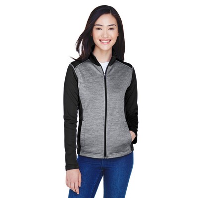 Devon and Jones Ladies' Newbury Colorblock Mélange Fleece Full-Zip