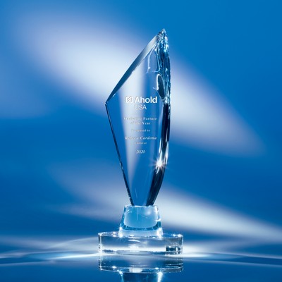 Crystal Enchantment Award with Blue Accent 10"H