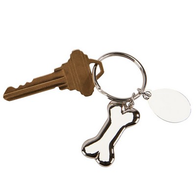 One of a Kind - Nickelplated Dog Bone Key Chain