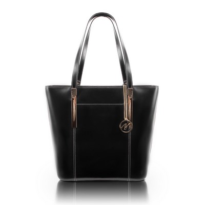 DEVA | Black Leather Tablet Tote | McKleinUSA