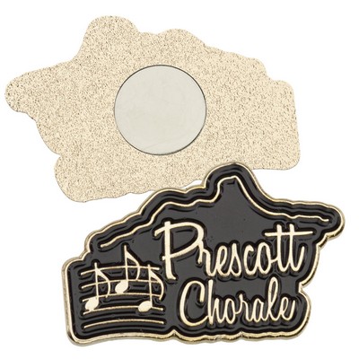 Custom Lapel Pin Die Struck with Soft Enamel & Magnet Backing (1")