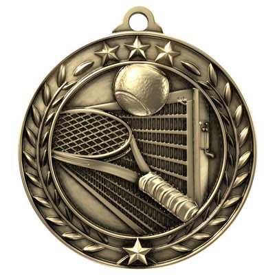 Antique' Tennis Wreath Award Medallion (2-3/4")