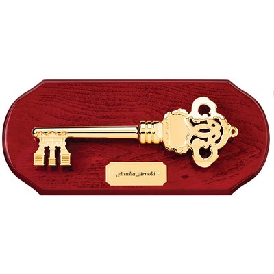 7"x16" Rosewood Plaque with Die Cast Metal Key Mount