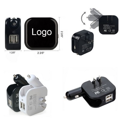 Wall Charger and Car Adapter 2 in 1