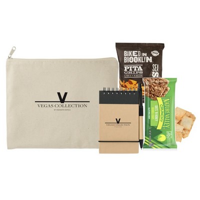 Eco Friendly Pouch, Notepad and Snacks