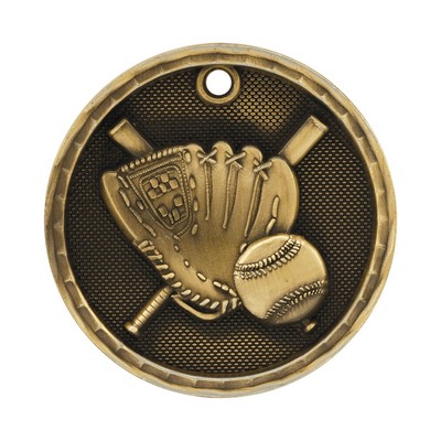 2" 3D Baseball Medal