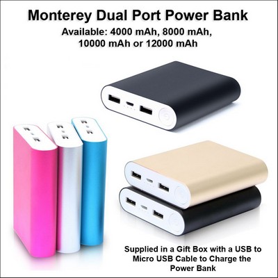 10000 mAh Monterey Dual Port Power Bank