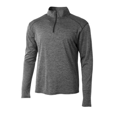 A4 Men's Inspire Long Sleeve Tonal Space Dye 1/4 Zip Pullover