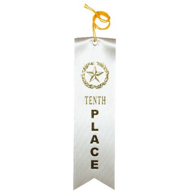 2"x8" 10TH Place Stock Carded Award Ribbon