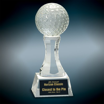 Crystal Golf Ball On Clear Base