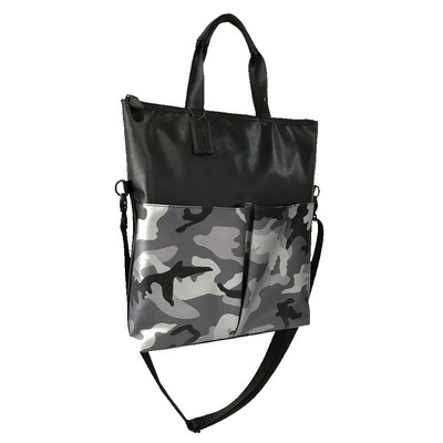 Camo Vegan Leather Tote