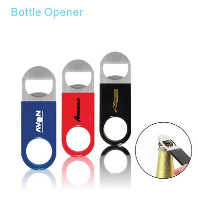 Mini Vinyl Wrapped Paddle Style Stainless Steel Bottle Opener