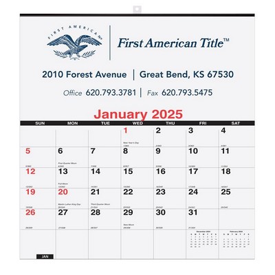 Deluxe Wall Pad Calendar (1 Color Imprint)