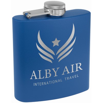 6 Oz. Matte Royal Blue Powder Coated Flask