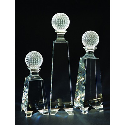 Golf Tower Optical Crystal Award/Trophy 9"H