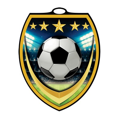 Full Color Soccer Shield Medal