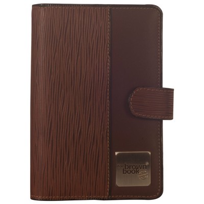 The Brown Book MI Series - Brown Genuine Leather Planner with Magnetic Tab Closure (7.75"x5.25")