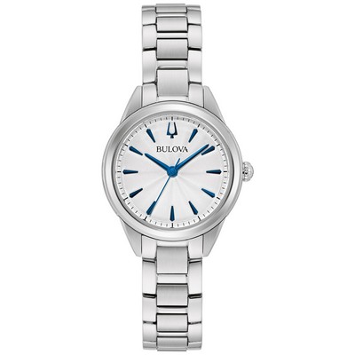 Bulova Ladies' Silver-tone Watch with Blue Hands