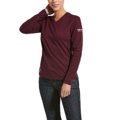 Ariat® FR AC Women's Malbec Red Crew Top Shirt