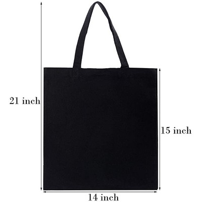 Bags: Canvas Tote Bags Black Reusable Canvas Grocery Bag Blank Shopping Bag