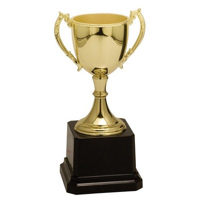 8¾" Tall Gold Zinc Cup Trophy on Plastic Base