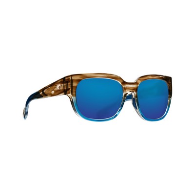 Costa® Del Mar Waterwoman Polarized Sunglasses w/Shiny Wahoo Frames & Blue Mirror Lenses