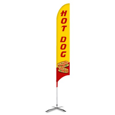 Hot Dog Pre Printed 15' G7 Feather Flag Yellow