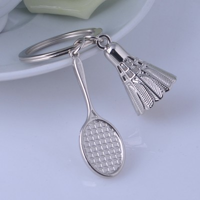 Badminton Shaped Key Chain