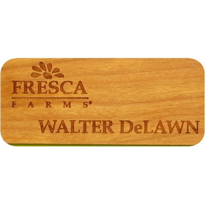 Wooden Laser Engraved Named Badge (2"x3")