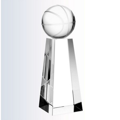 Crystal Championship Basketball Trophy, Medium (2-3/8"x7")